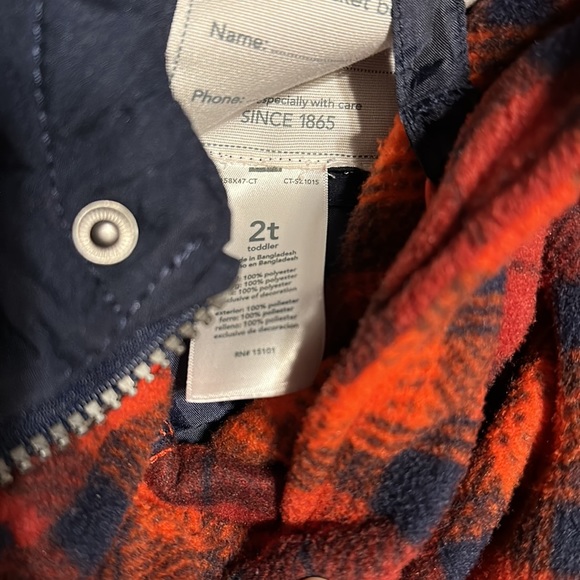 Carters Toddler Size 2T Removable Fleece Lined, Hooded Winter Coat Jacket Parka - Picture 5 of 6